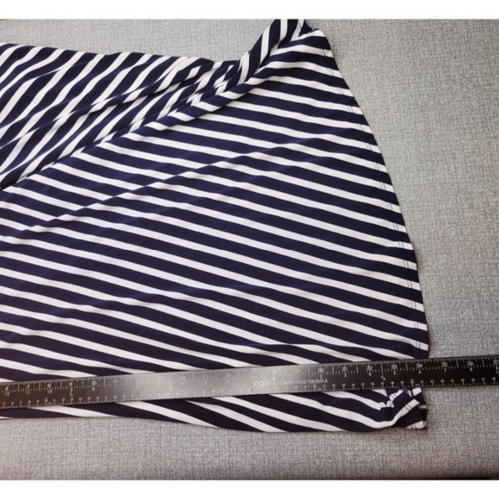 Lauren Ralph Lauren Dress XL Midi Blue White Striped Preppy Nautical V Neck - Picture 8 of 11